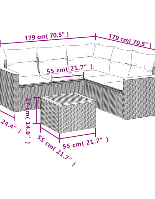 Загрузите изображение в средство просмотра галереи, Set canapele de grădină, 6 piese, cu perne, bej, poliratan
