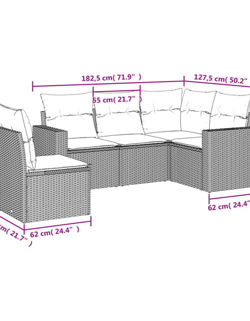 Загрузите изображение в средство просмотра галереи, Set mobilier de grădină cu perne, 5 piese, negru, poliratan
