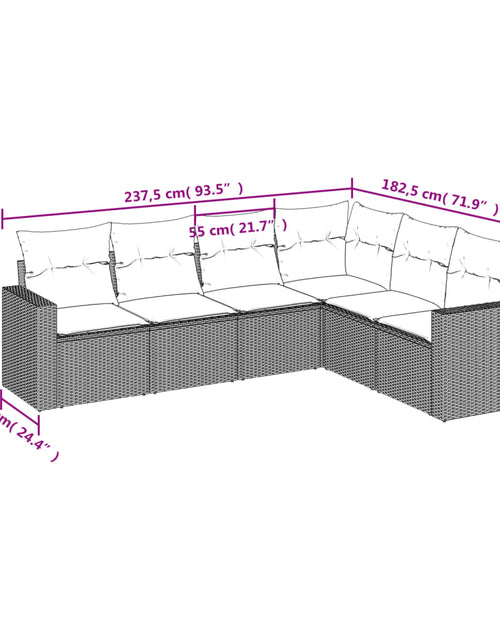 Încărcați imaginea în vizualizatorul Galerie, Set canapele de grădină cu perne, 6 piese, bej, poliratan
