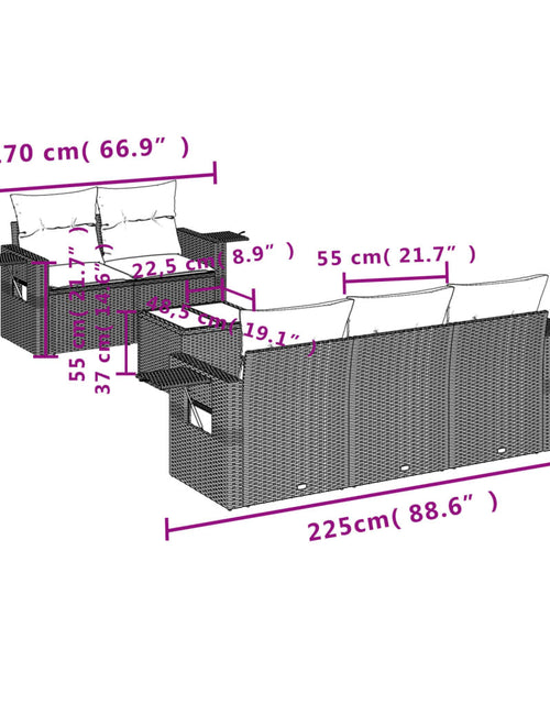 Încărcați imaginea în vizualizatorul Galerie, Set canapele de grădină cu perne, 6 piese, bej, poliratan
