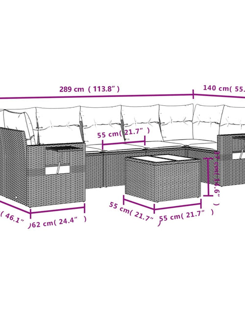Загрузите изображение в средство просмотра галереи, Set canapele de grădină, 8 piese, cu perne, bej, poliratan
