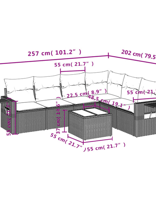 Încărcați imaginea în vizualizatorul Galerie, Set canapele de grădină, 7 piese, cu perne, bej, poliratan
