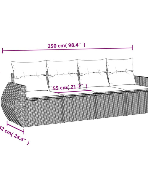 Загрузите изображение в средство просмотра галереи, Set canapele de grădină, 4 piese, cu perne, maro poliratan maro
