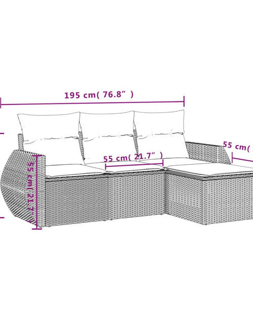 Încărcați imaginea în vizualizatorul Galerie, Set canapele de grădină, 4 piese, cu perne, bej, poliratan
