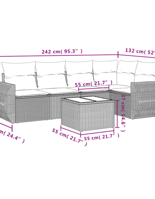 Загрузите изображение в средство просмотра галереи, Set canapele de grădină cu perne, 6 piese, bej, poliratan
