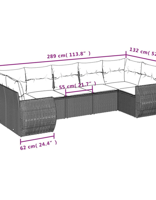 Загрузите изображение в средство просмотра галереи, Set canapele de grădină cu perne, 7 piese, maro, poliratan
