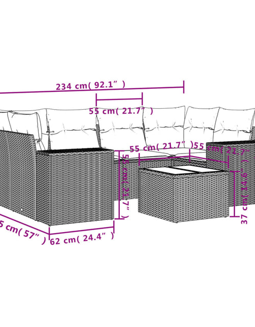 Загрузите изображение в средство просмотра галереи, Set canapele de grădină, 7 piese, cu perne, bej, poliratan

