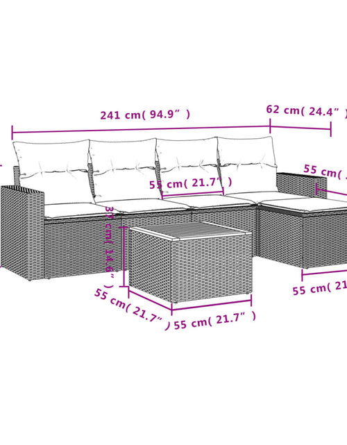 Загрузите изображение в средство просмотра галереи, Set canapele de grădină cu perne, 6 piese, bej, poliratan
