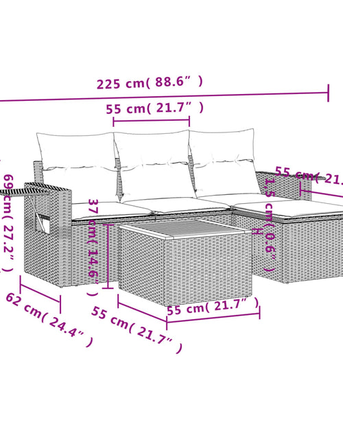 Загрузите изображение в средство просмотра галереи, Set canapele de grădină cu perne, 5 piese, bej, poliratan
