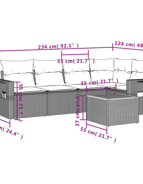 Загрузите изображение в средство просмотра галереи, Set canapele de grădină cu perne, 6 piese, bej, poliratan
