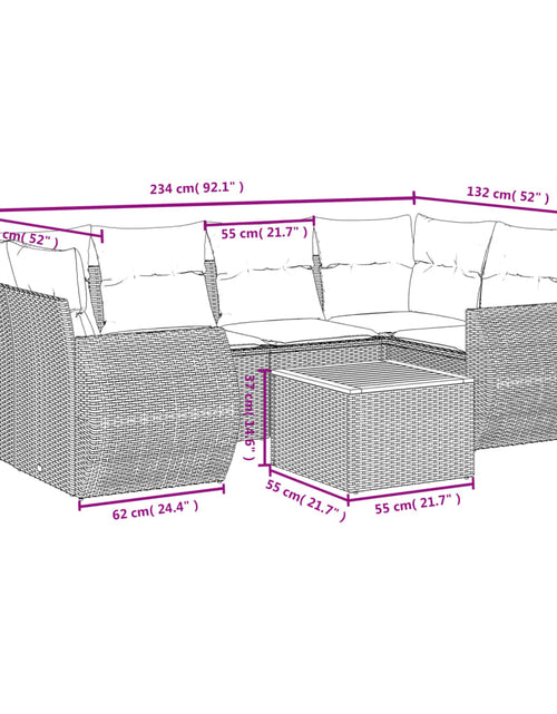 Загрузите изображение в средство просмотра галереи, Set canapele de grădină, 7 piese, cu perne, bej, poliratan
