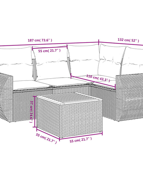 Загрузите изображение в средство просмотра галереи, Set canapele de grădină cu perne, 5 piese, bej, poliratan
