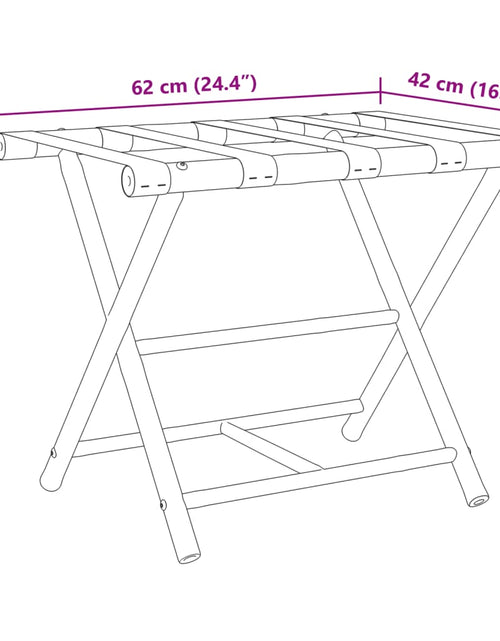 Încărcați imaginea în vizualizatorul Galerie, Suport pentru bagaje pliabil, 62x42x50,5 cm, bambus
