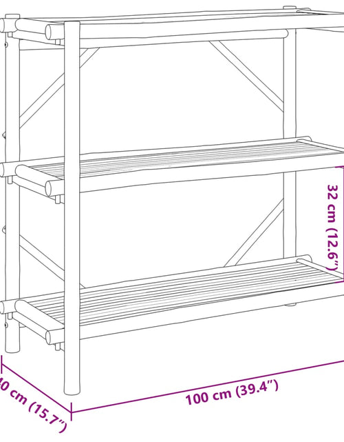 Încărcați imaginea în vizualizatorul Galerie, Raft cu 3 niveluri, 100x40x90 cm, bambus
