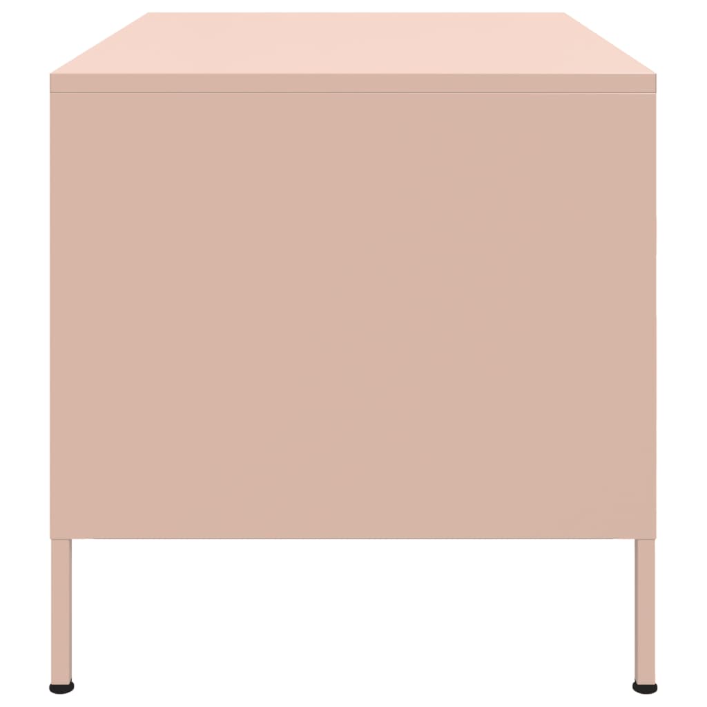 Măsuță de cafea, roz, 68x50x50,5 cm, oțel laminat la rece