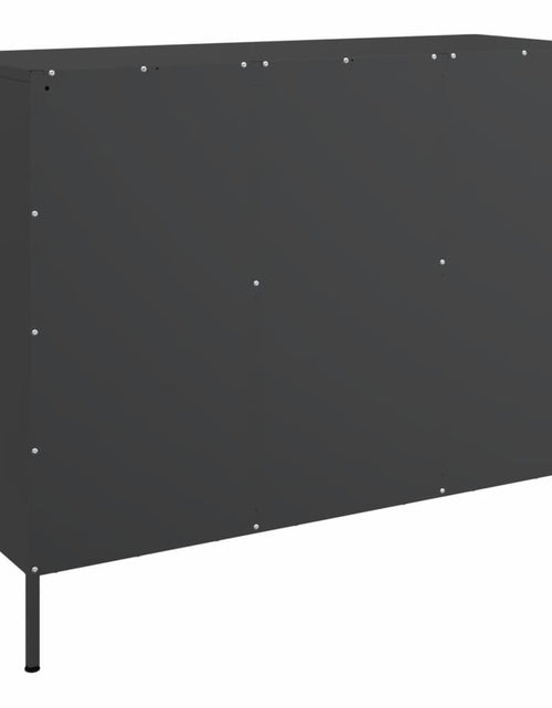 Încărcați imaginea în vizualizatorul Galerie, Dulap, negru, 100,5x39x79 cm, oțel laminat la rece

