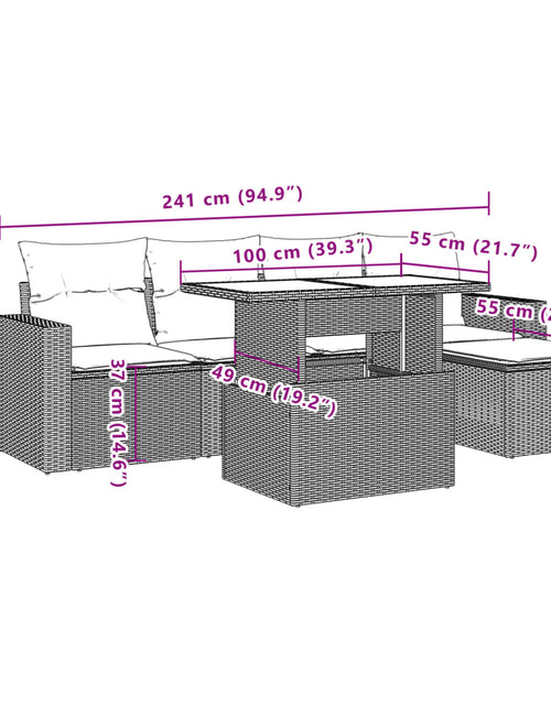 Загрузите изображение в средство просмотра галереи, Set canapele de grădină cu perne, 6 piese, bej, poliratan
