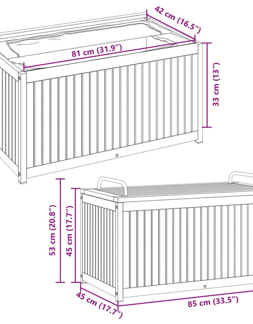 Загрузите изображение в средство просмотра галереи, Cutie de perne de exterior 85x45x45/53cm lemn masiv acacia/oțel

