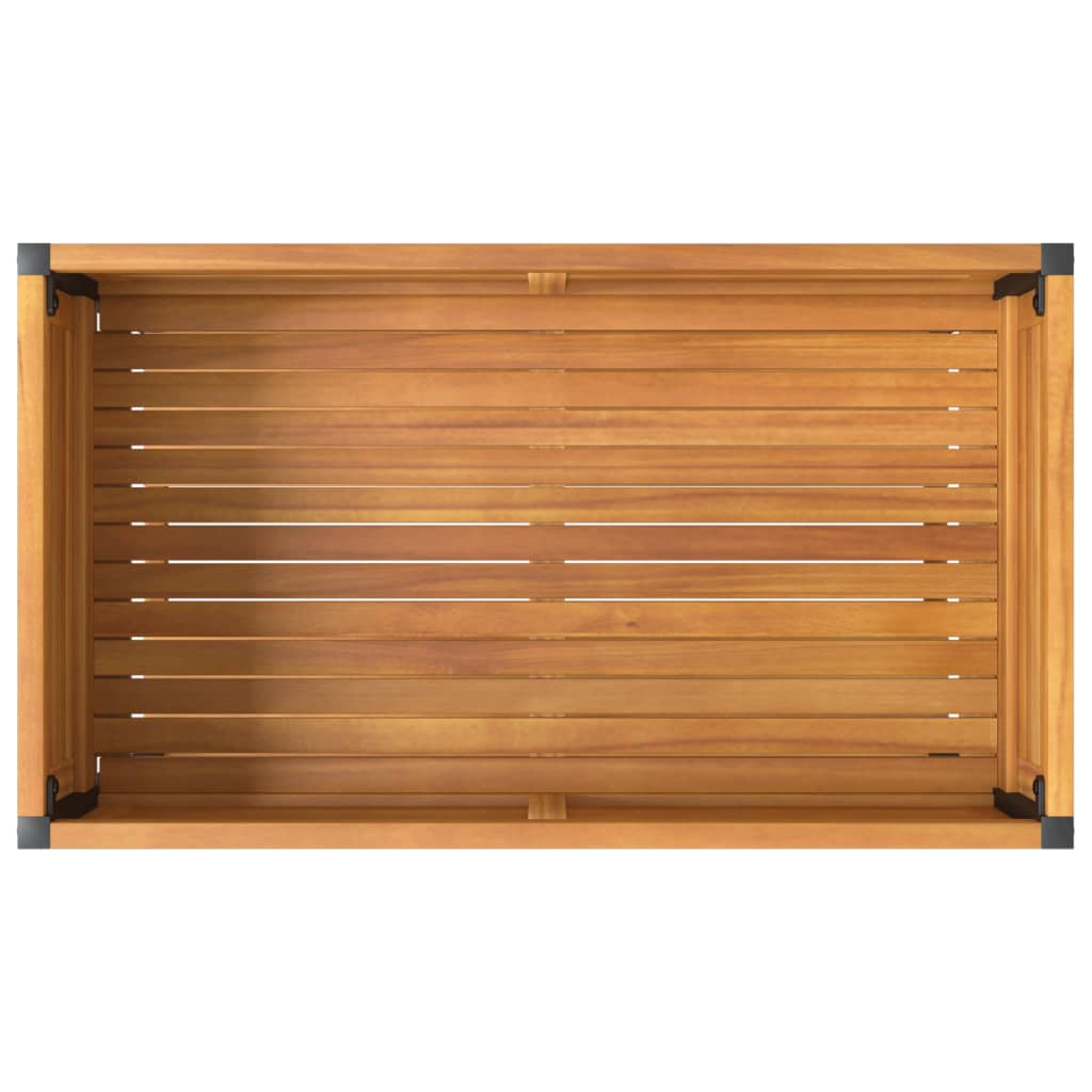 Jardinieră de grădină cu raft 80x45x80cm lemn masiv acacia/oțel