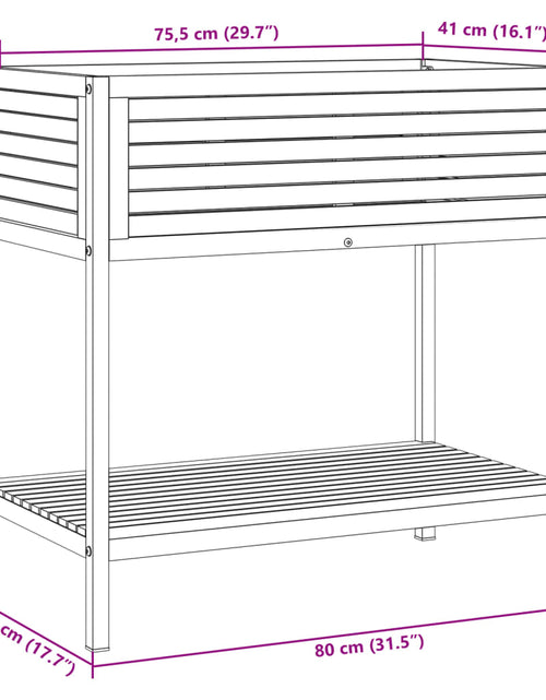Загрузите изображение в средство просмотра галереи, Jardinieră de grădină cu raft 80x45x80cm lemn masiv acacia/oțel
