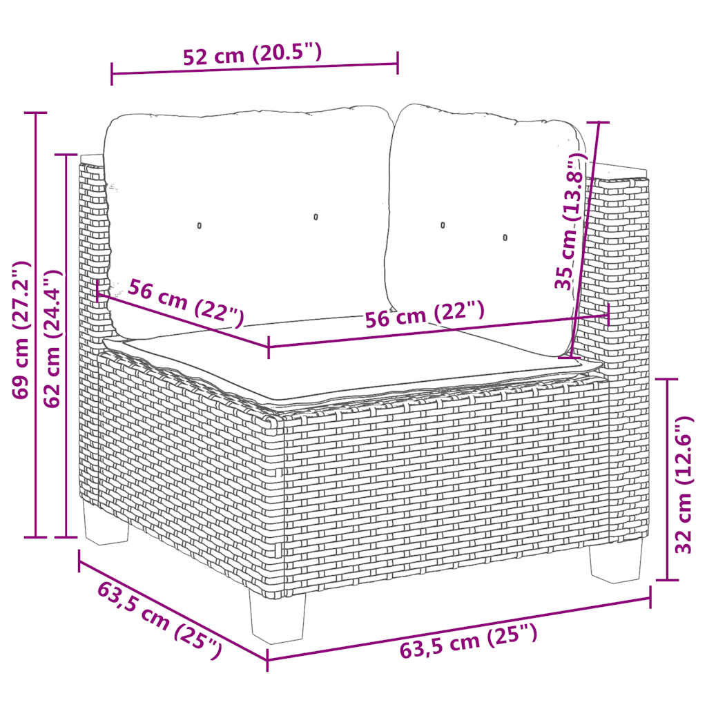 Set canapele de grădină cu perne, 5 piese, bej, poliratan