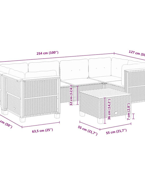 Загрузите изображение в средство просмотра галереи, Set canapele de grădină, 7 piese, cu perne, bej, poliratan
