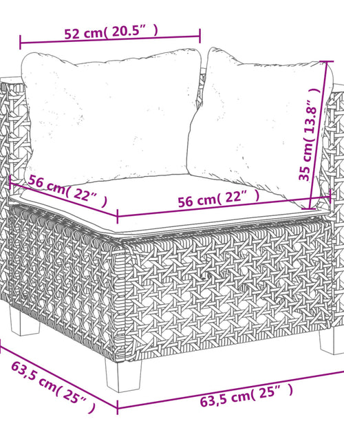 Încărcați imaginea în vizualizatorul Galerie, Set mobilier de grădină cu perne, 6 piese, negru, poliratan
