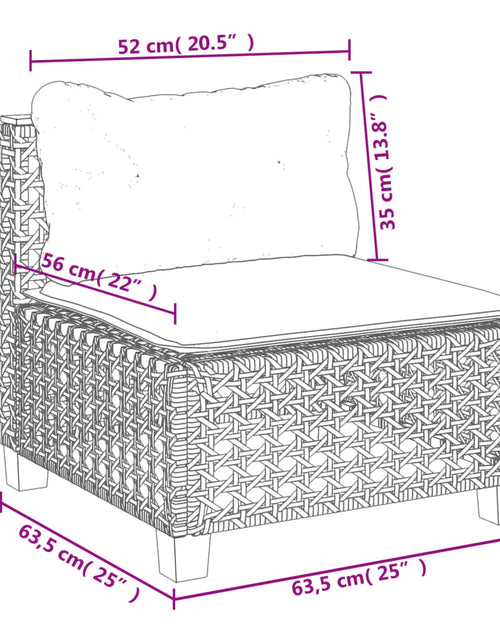 Încărcați imaginea în vizualizatorul Galerie, Set mobilier de grădină cu perne, 6 piese, negru, poliratan
