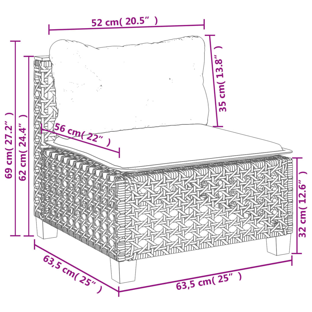 Set mobilier de grădină cu perne, 6 piese, negru, poliratan