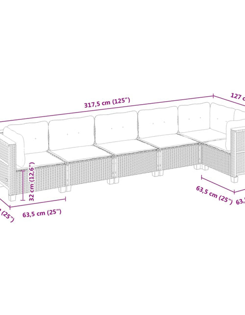 Загрузите изображение в средство просмотра галереи, Set canapele de grădină cu perne, 6 piese, bej, poliratan
