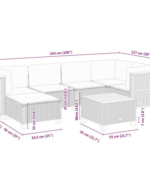 Încărcați imaginea în vizualizatorul Galerie, Set canapele de grădină, 7 piese, cu perne, bej, poliratan

