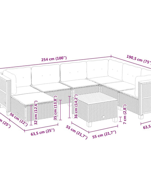Загрузите изображение в средство просмотра галереи, Set canapele de grădină, 8 piese, cu perne, bej, poliratan
