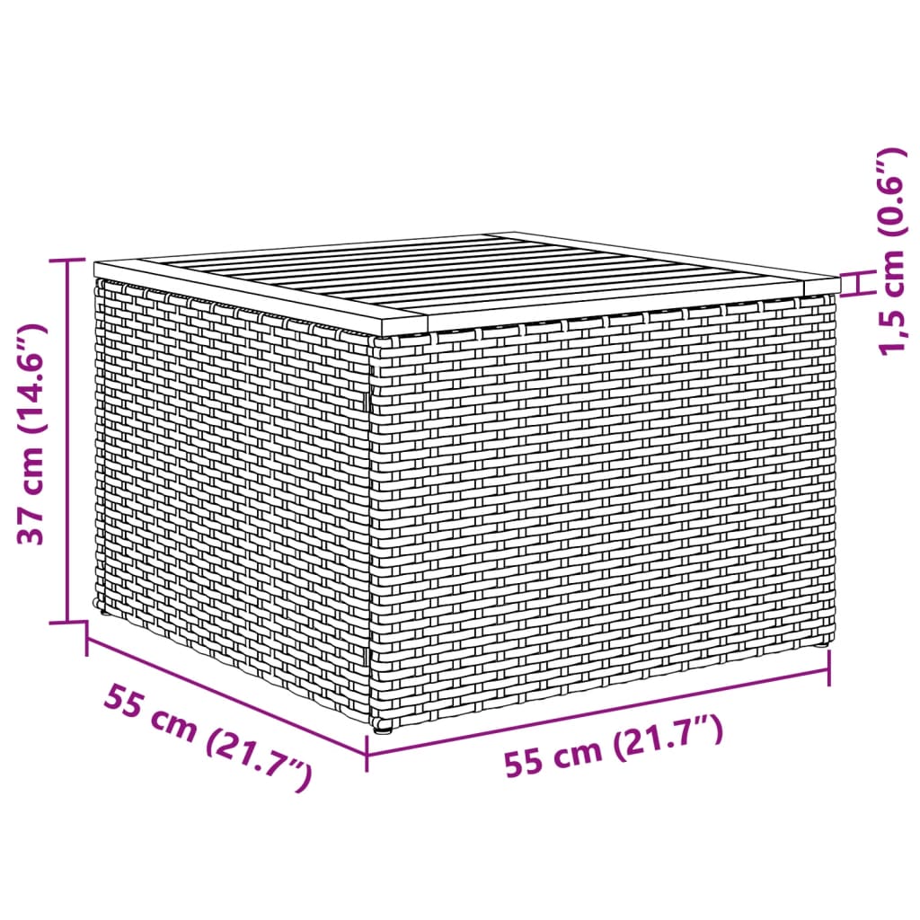 Set canapea de grădină cu perne, 2 piese, poliratan/lemn acacia