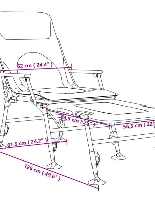 Încărcați imaginea în vizualizatorul Galerie, Șezlong pescuit picioare reglabile de noroi, pliabil, camuflaj
