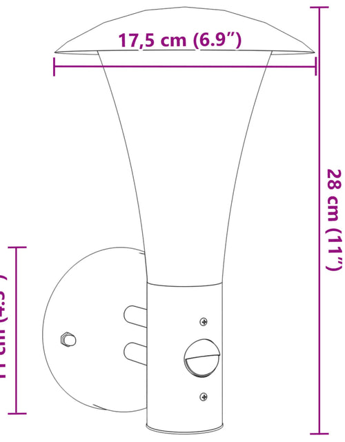 Загрузите изображение в средство просмотра галереи, Lampă exterioară de perete cu senzor, negru, oțel inoxidabil
