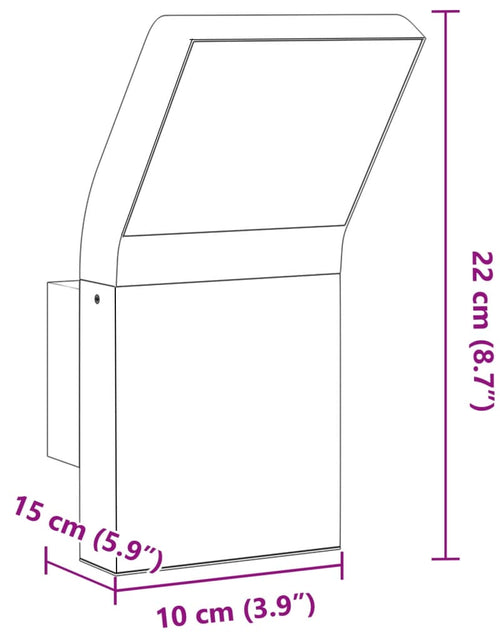 Încărcați imaginea în vizualizatorul Galerie, Lampă exterioară de perete cu LED, negru, aluminiu turnat
