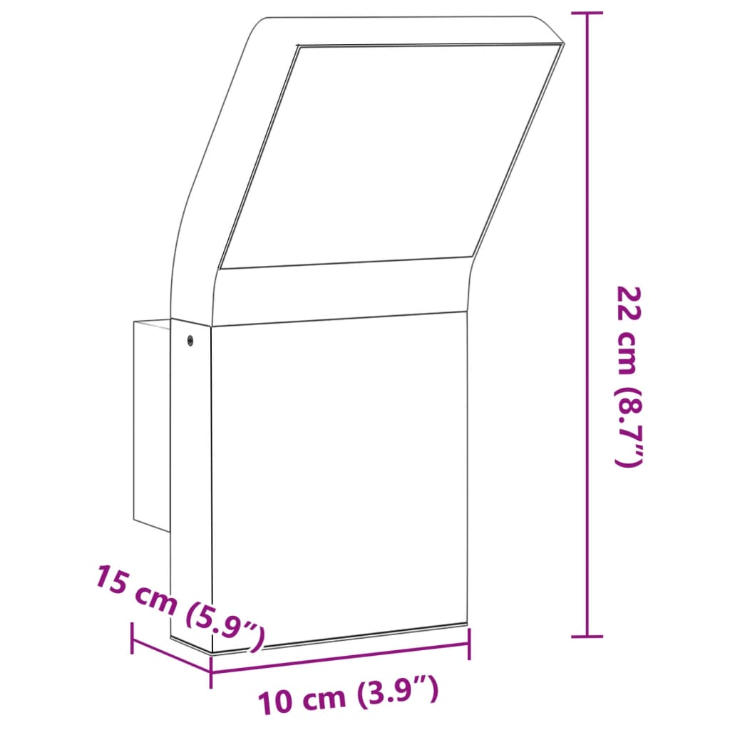 Lămpi exterioare de perete cu LED 2 buc. negru, aluminiu turnat