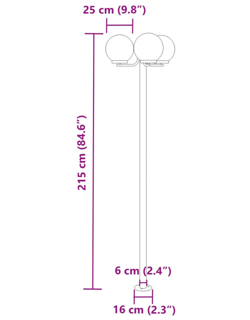 Încărcați imaginea în vizualizatorul Galerie, Lămpi exterioare de podea 3 buc argintiu 215 cm oțel inoxidabil
