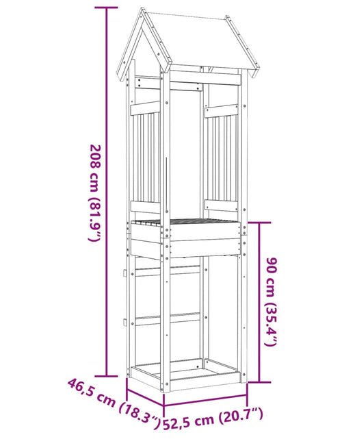 Încărcați imaginea în vizualizatorul Galerie, Turn de joacă, 52,5x46,5x208 cm, lemn masiv de pin
