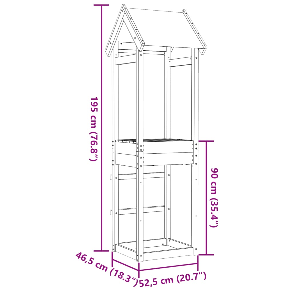 Turn de joacă, 52,5x46,5x195 cm, lemn de pin impregnat