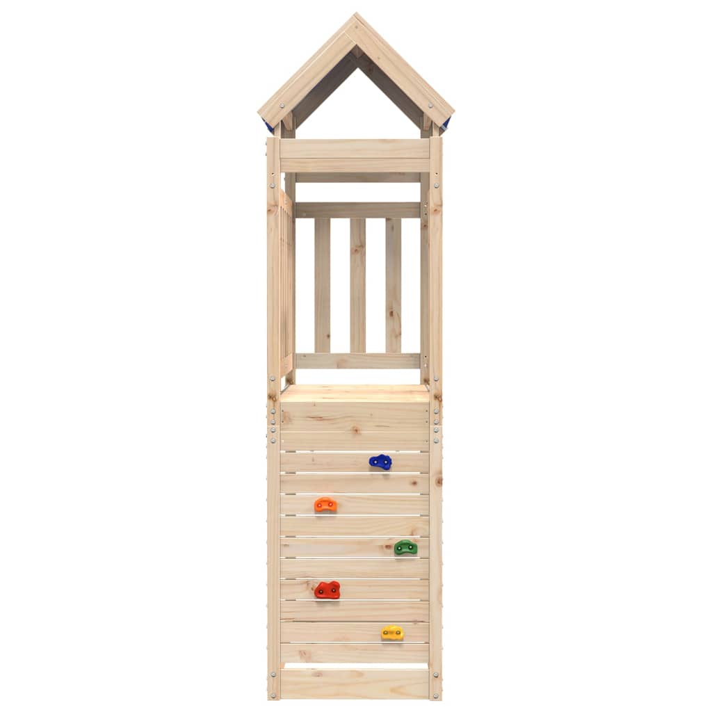 Turn joacă cu perete cățărare, 110,5x52,5x215 cm lemn masiv pin