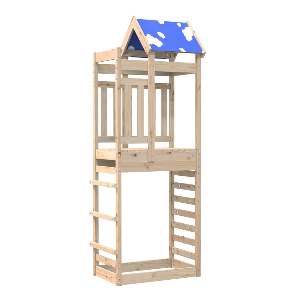 Turn joacă cu perete cățărare, 85x52,5x239 cm lemn masiv pin