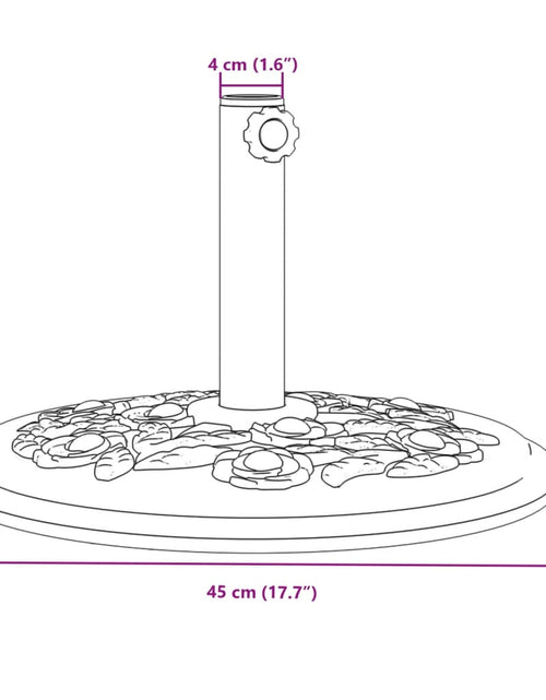 Încărcați imaginea în vizualizatorul Galerie, Suport umbrelă pentru stâlpi Ø38 / 48 mm, 12 kg, rotund
