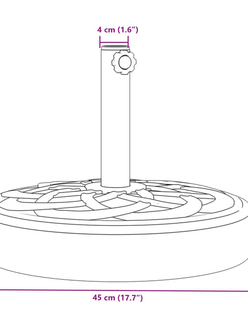 Încărcați imaginea în vizualizatorul Galerie, Suport umbrelă pentru stâlpi Ø38 / 48 mm, 25 kg, rotund
