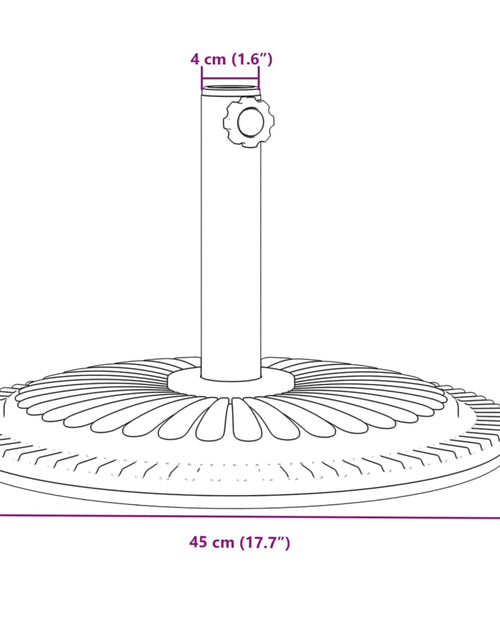 Загрузите изображение в средство просмотра галереи, Suport umbrelă pentru stâlpi Ø38 / 48 mm, 12 kg, rotund
