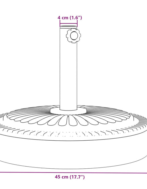 Загрузите изображение в средство просмотра галереи, Suport umbrelă pentru stâlpi Ø38 / 48 mm, 25 kg, rotund
