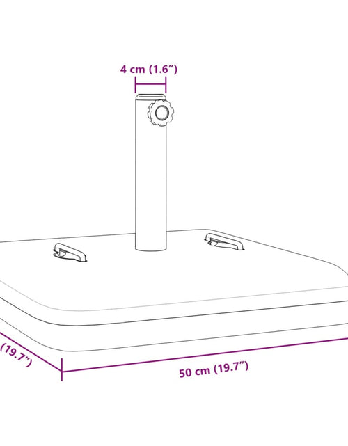 Загрузите изображение в средство просмотра галереи, Suport umbrelă pentru stâlpi Ø38 / 48 mm, 27 kg, pătrat
