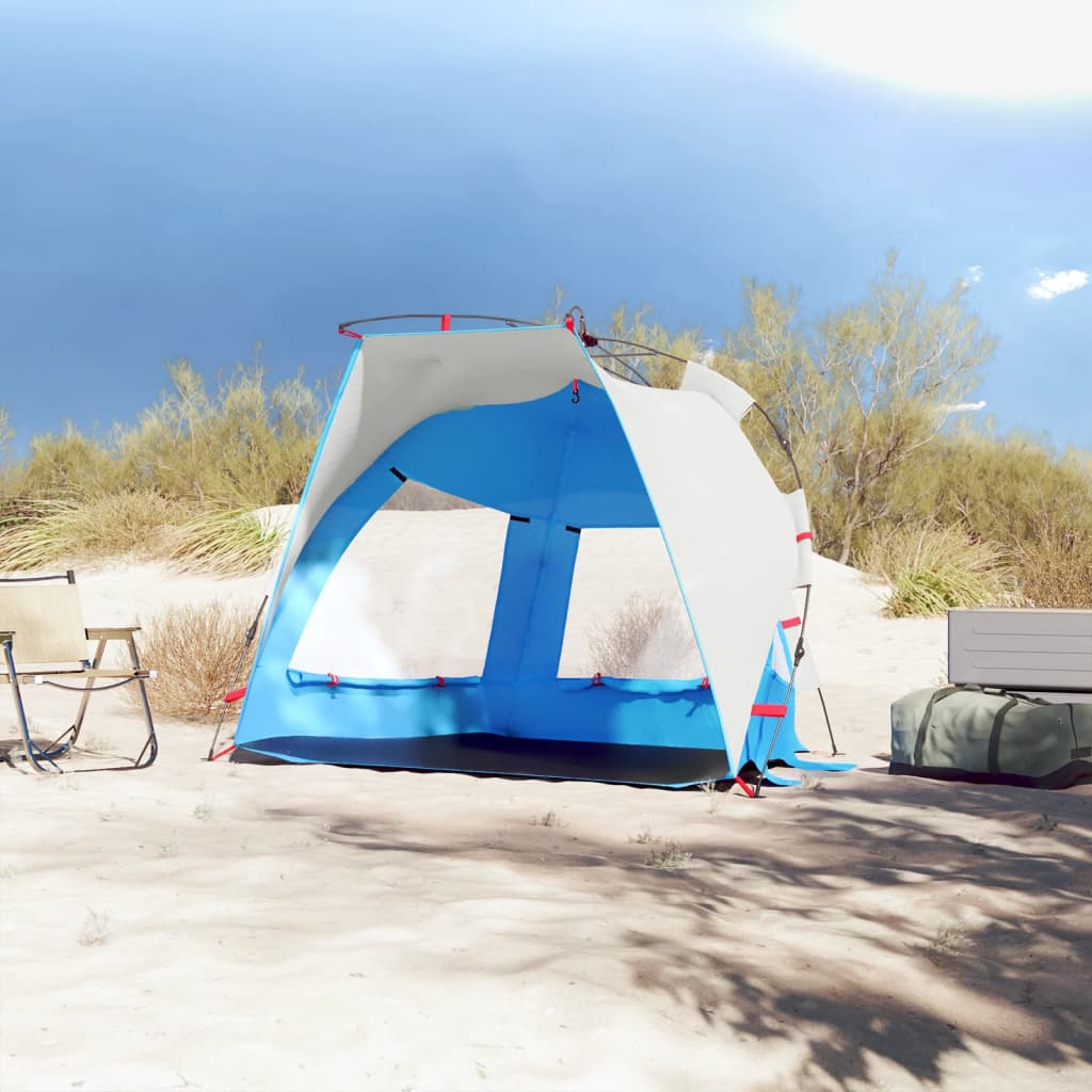 Cort camping 4 persoane albastru azur impermeabil setare rapidă