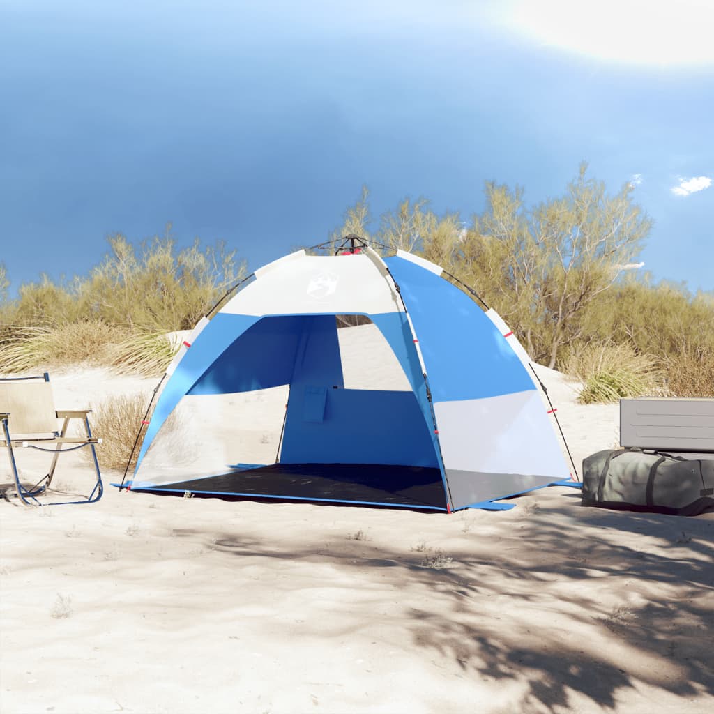 Cort camping 4 persoane albastru azur impermeabil setare rapidă