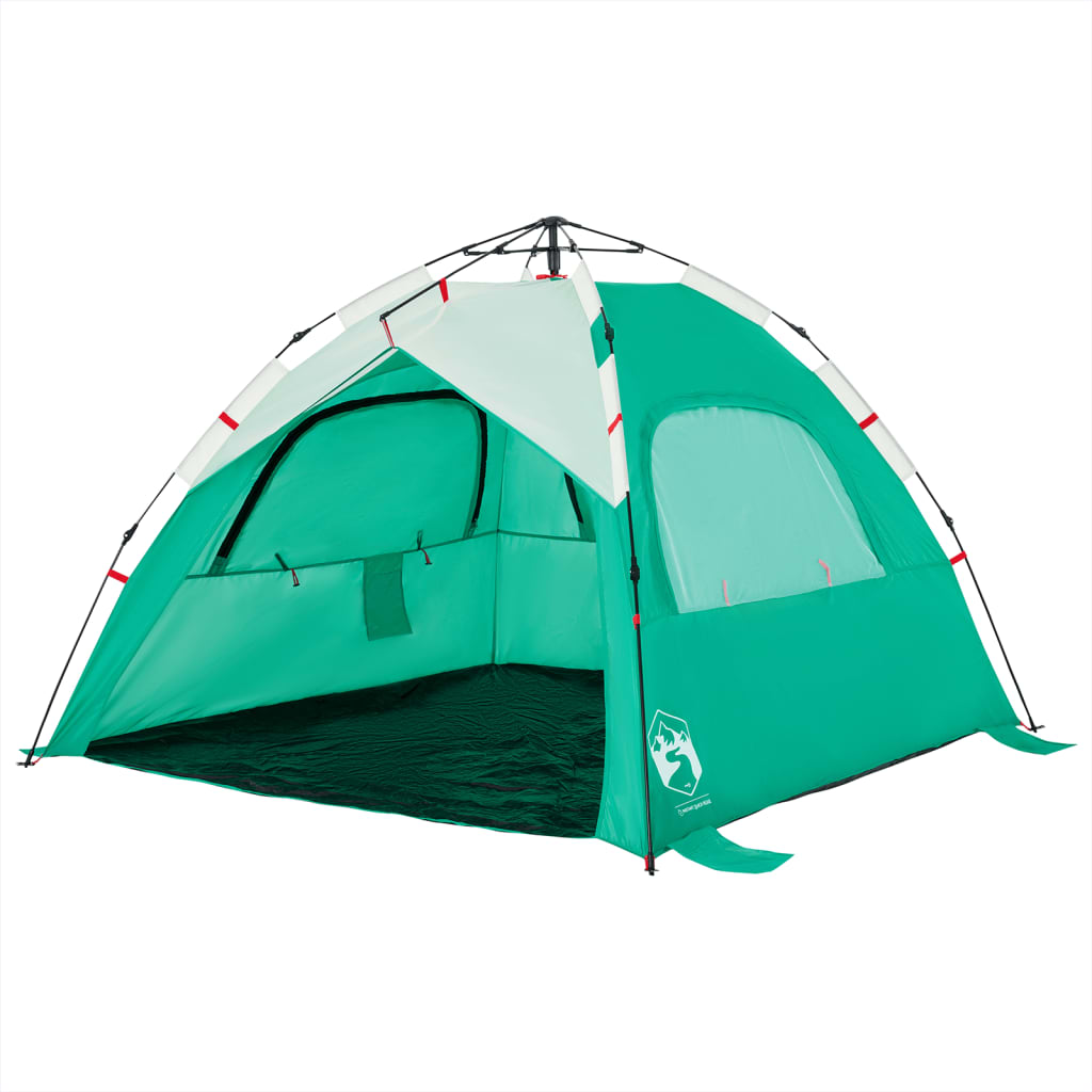 Cort camping 3 persoane verde marin impermeabil setare rapidă